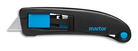 Nóż bezpieczny z automatycznym sprężynowym mechanizmem bezpieczeństwa Martor 10139910 B60 na ostrza trapezowe i hakowe