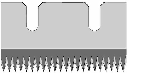 Ostrze zębate 53x22x0,5 SS ostrza do dyspensera taśmy